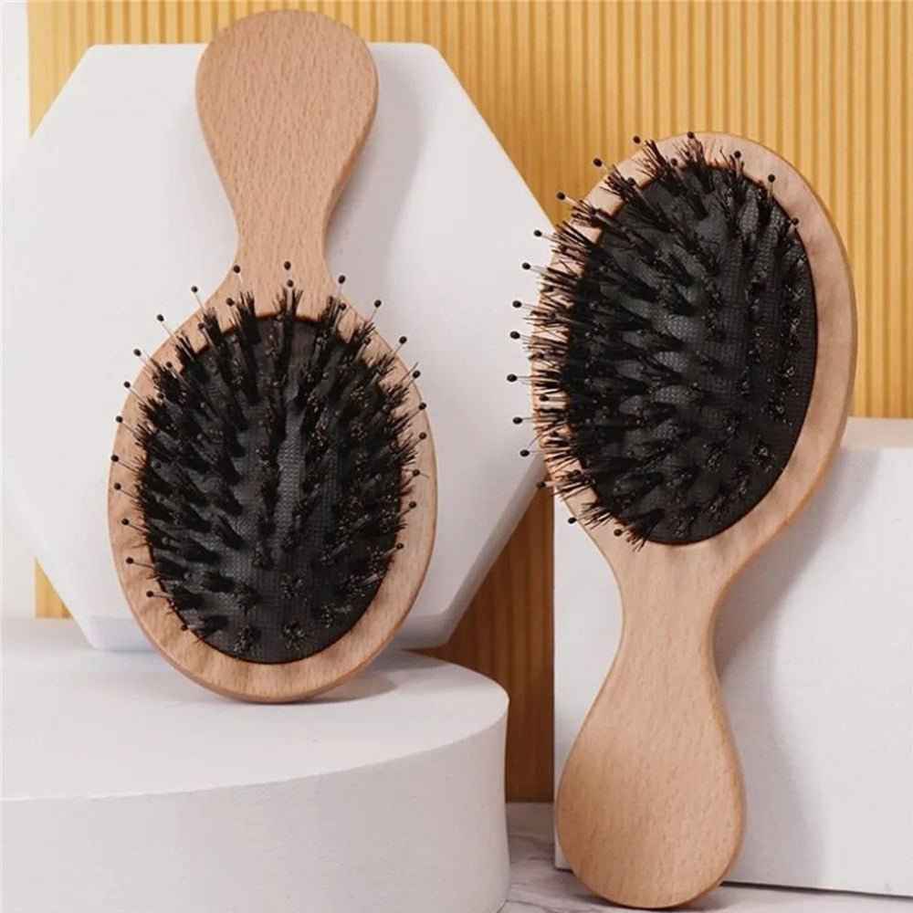 Mini Detangle Bamboo Travel Hairbrush – Compact & Gentle on Hair