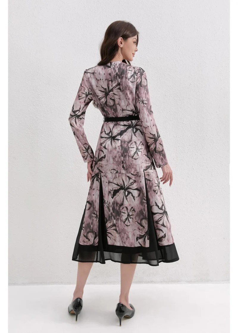 Dusky Petals Midi Dress