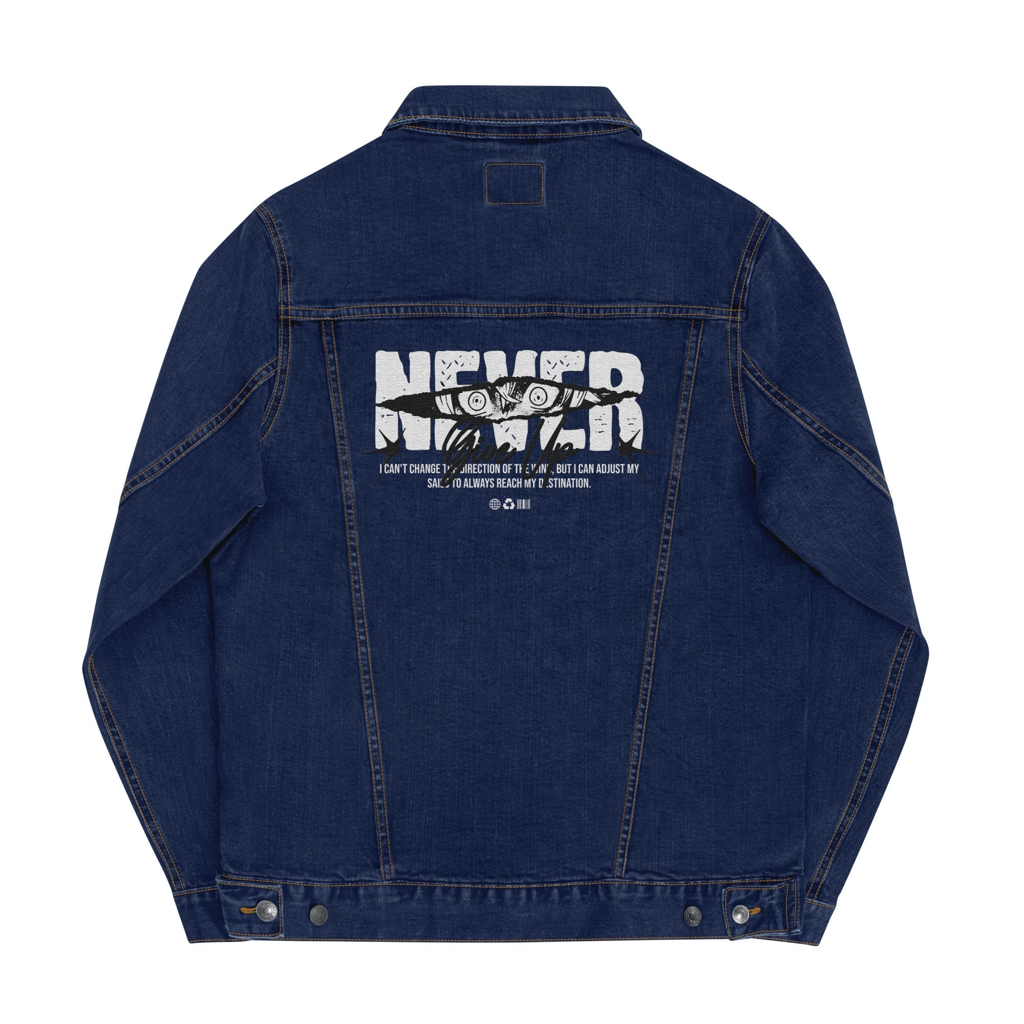 Never Give Up Denim Jacket - Lolomo!