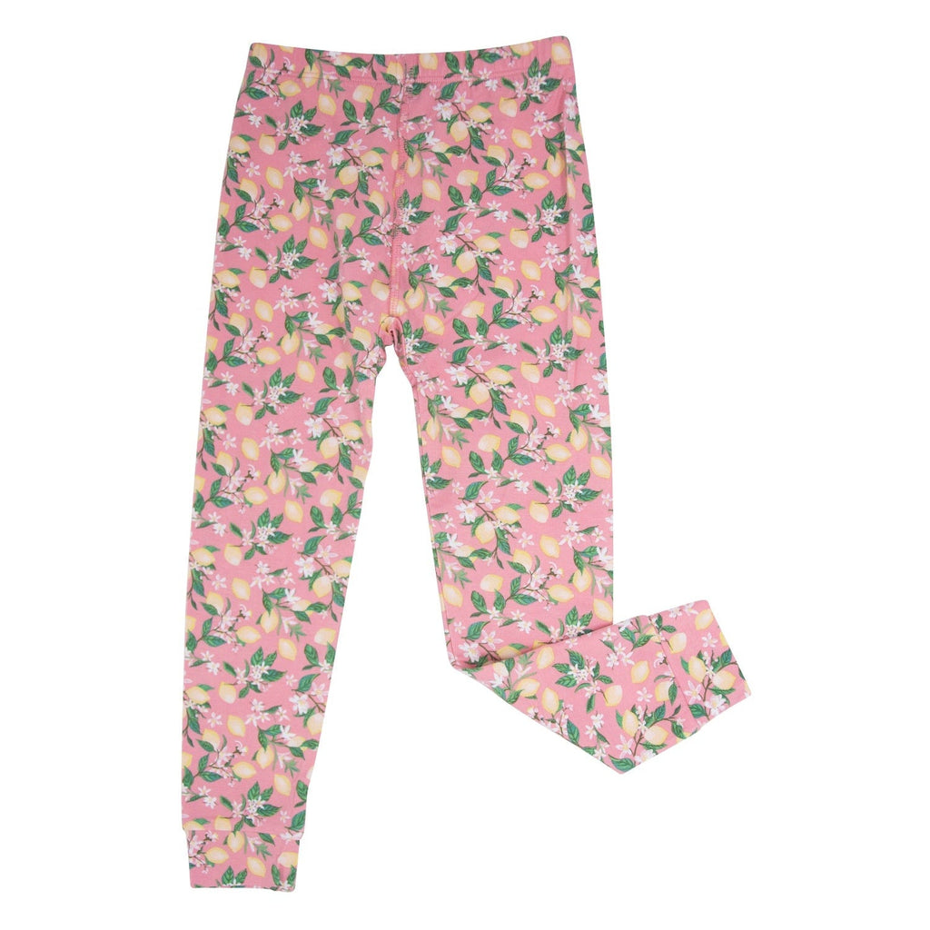 Pink Lemon Floral Print Big Kid Pajama Set