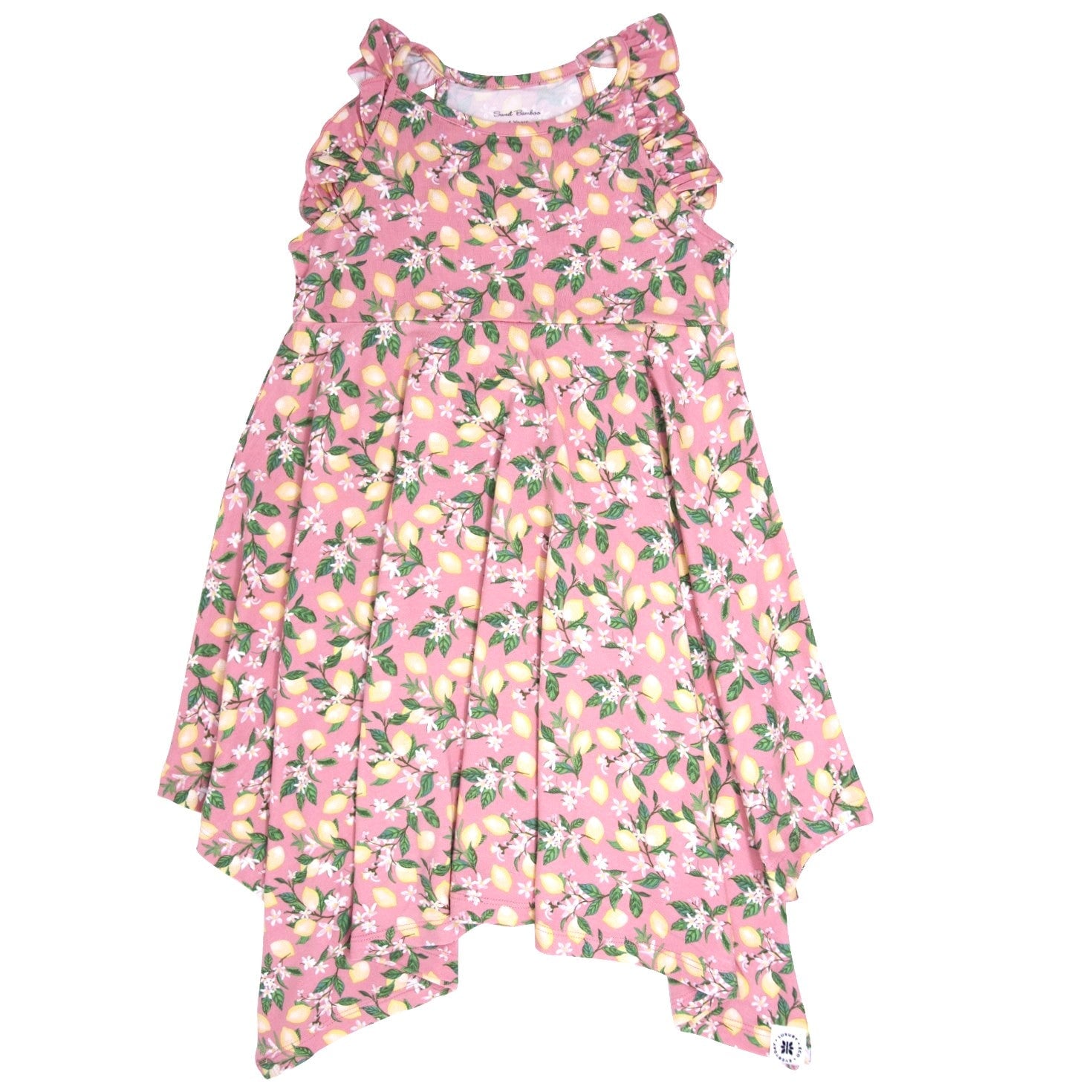 Vestido de espalda deportiva de Emma con estampado floral de limón rosa