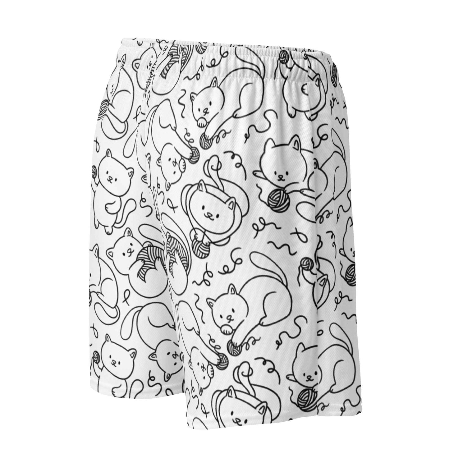 Playful Cat Mesh Shorts