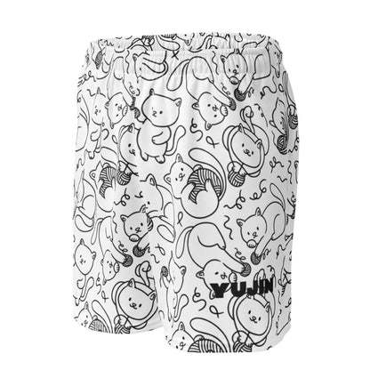 Playful Cat Mesh Shorts