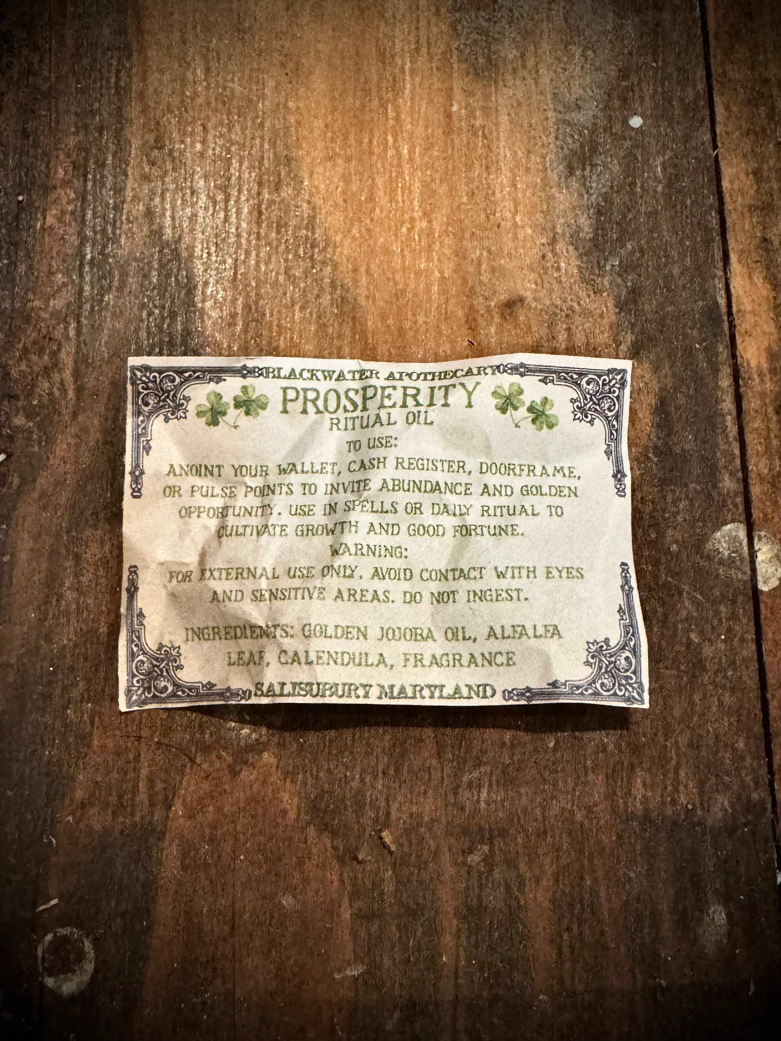 Prosperity Ritual Oil for Abundance & Wealth Drawing – 1oz