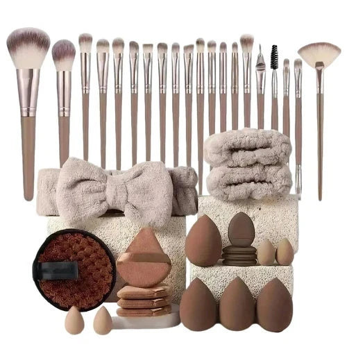 40 PCs Makeup Brush Set Premium Synthetic Foundation & Sponge Essentials Set