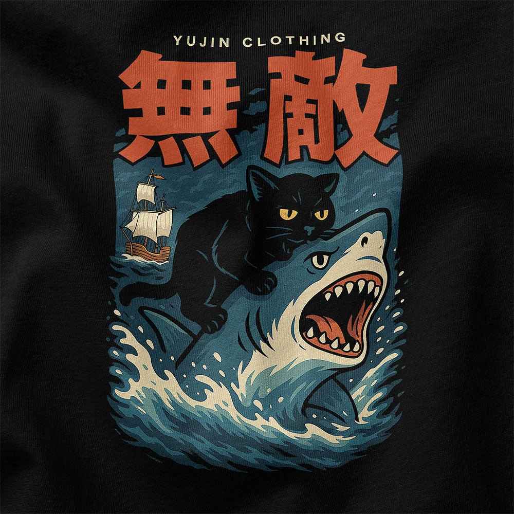 Shark Attack Cat T-Shirt