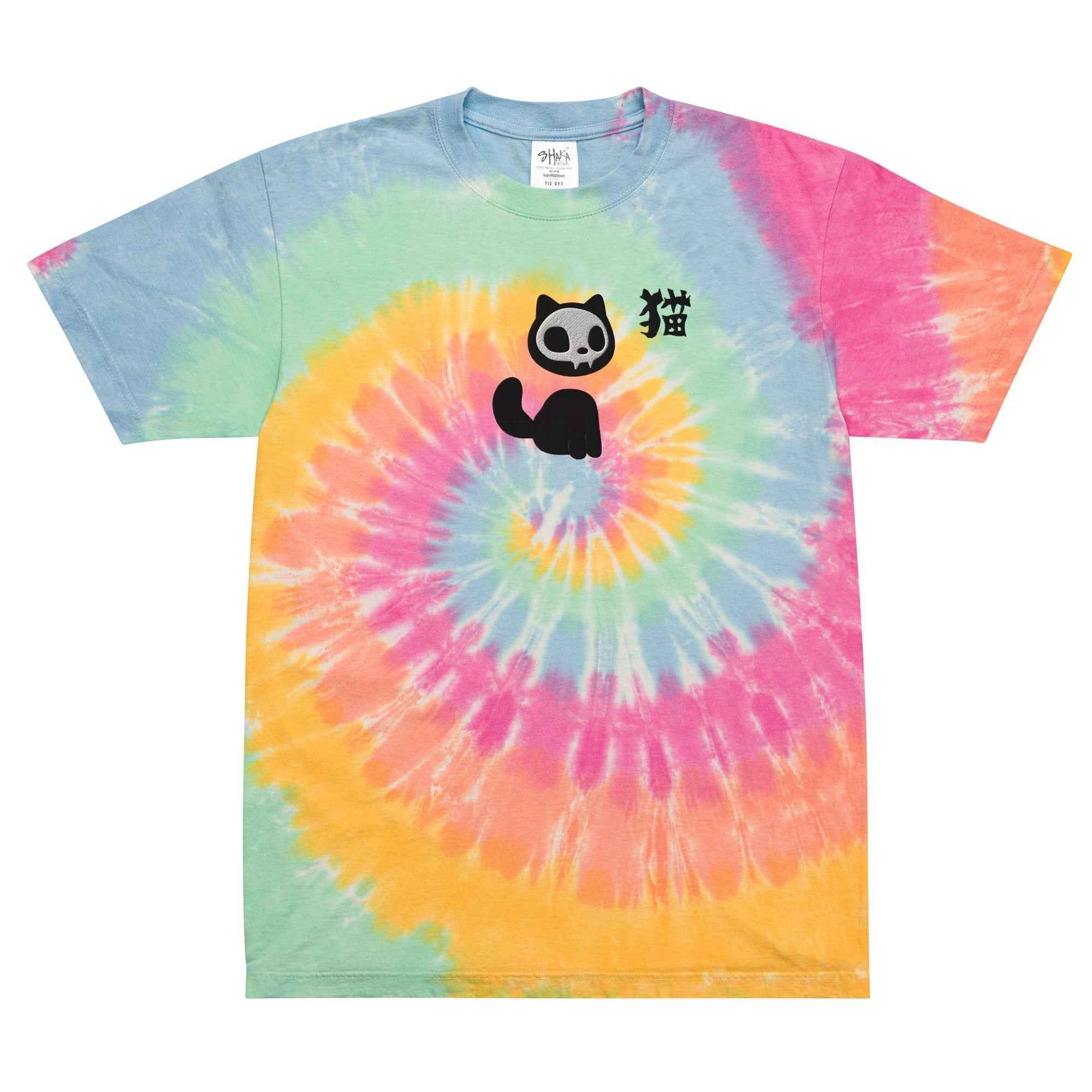 Skull Cat Tie-Dye T-Shirt