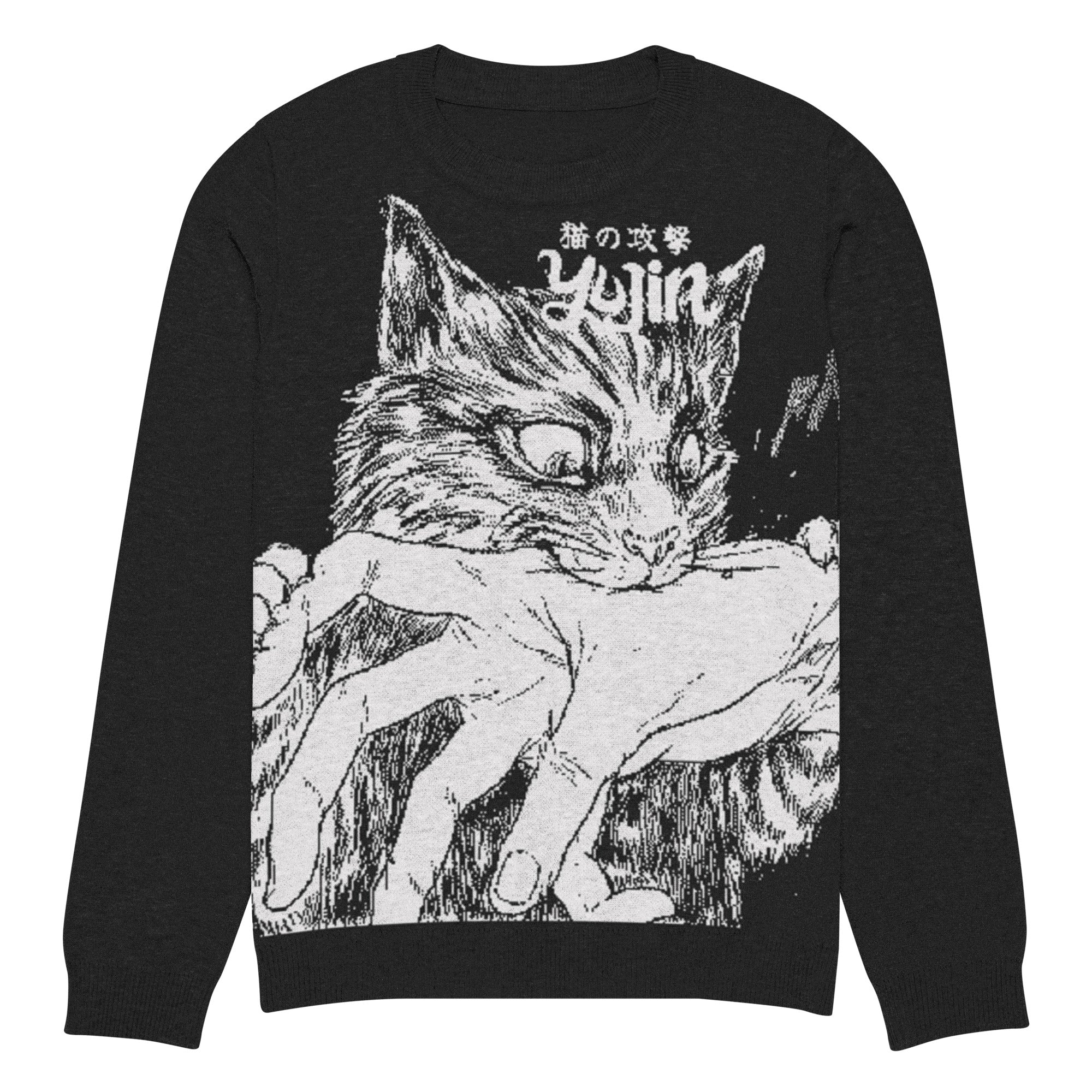 Sudden Bite Cat Knitted Sweatshirt - Lolomo!