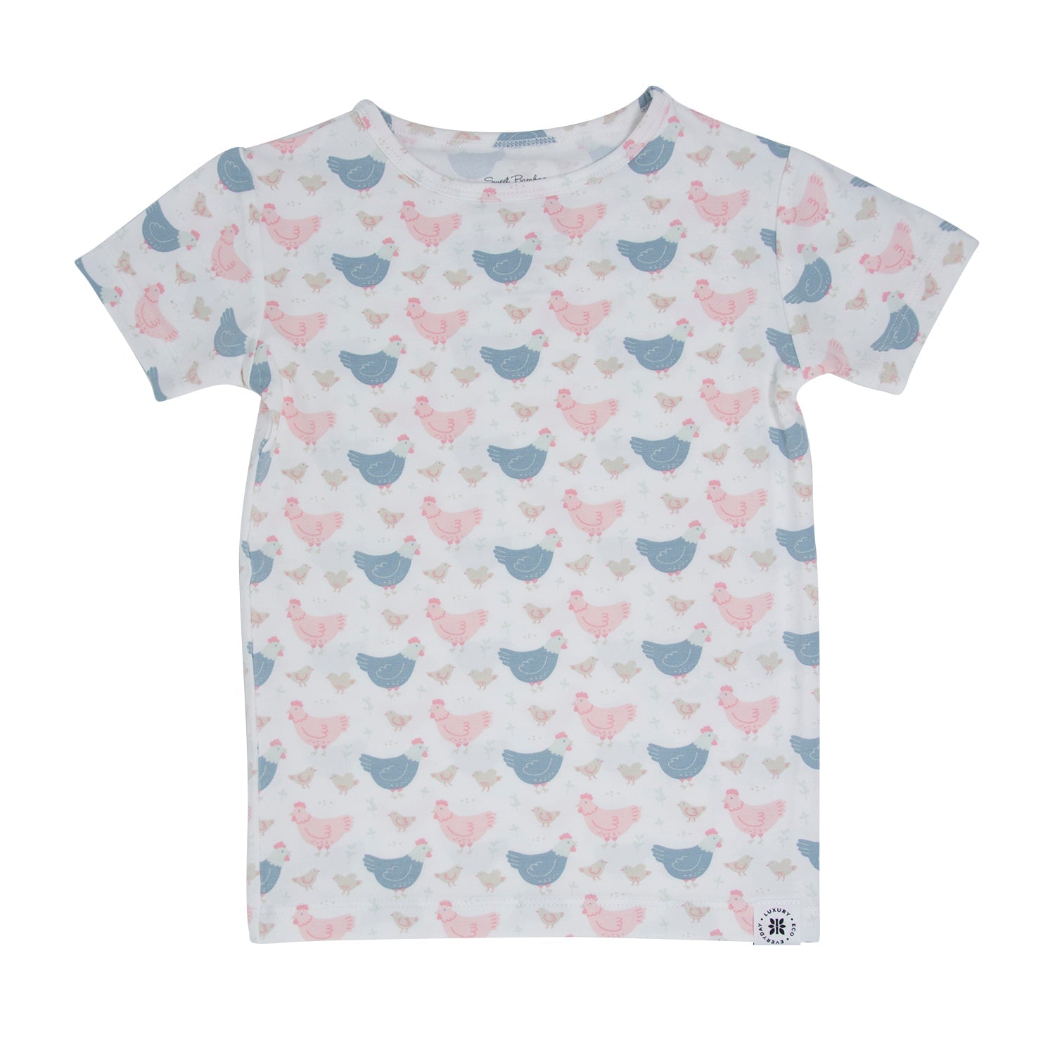 Pink Farm Hens Bamboo Summer Pajama Set