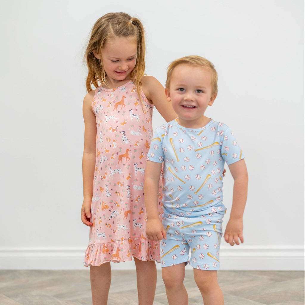 Classic Baseball Summer Pajama Set