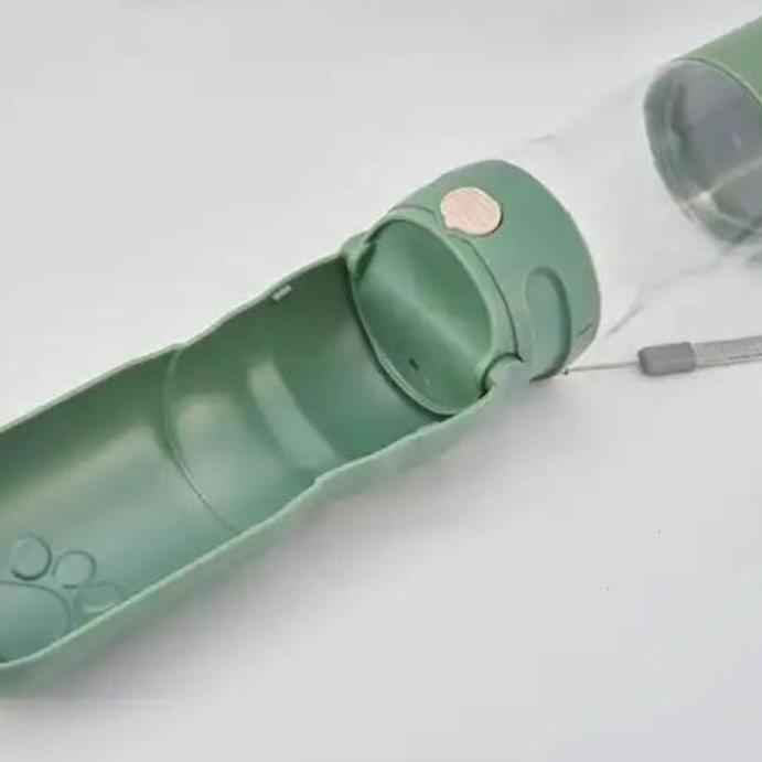 Travel Dog Water Bottle with Treat Holder – Leakproof & BPA-Free 350mL