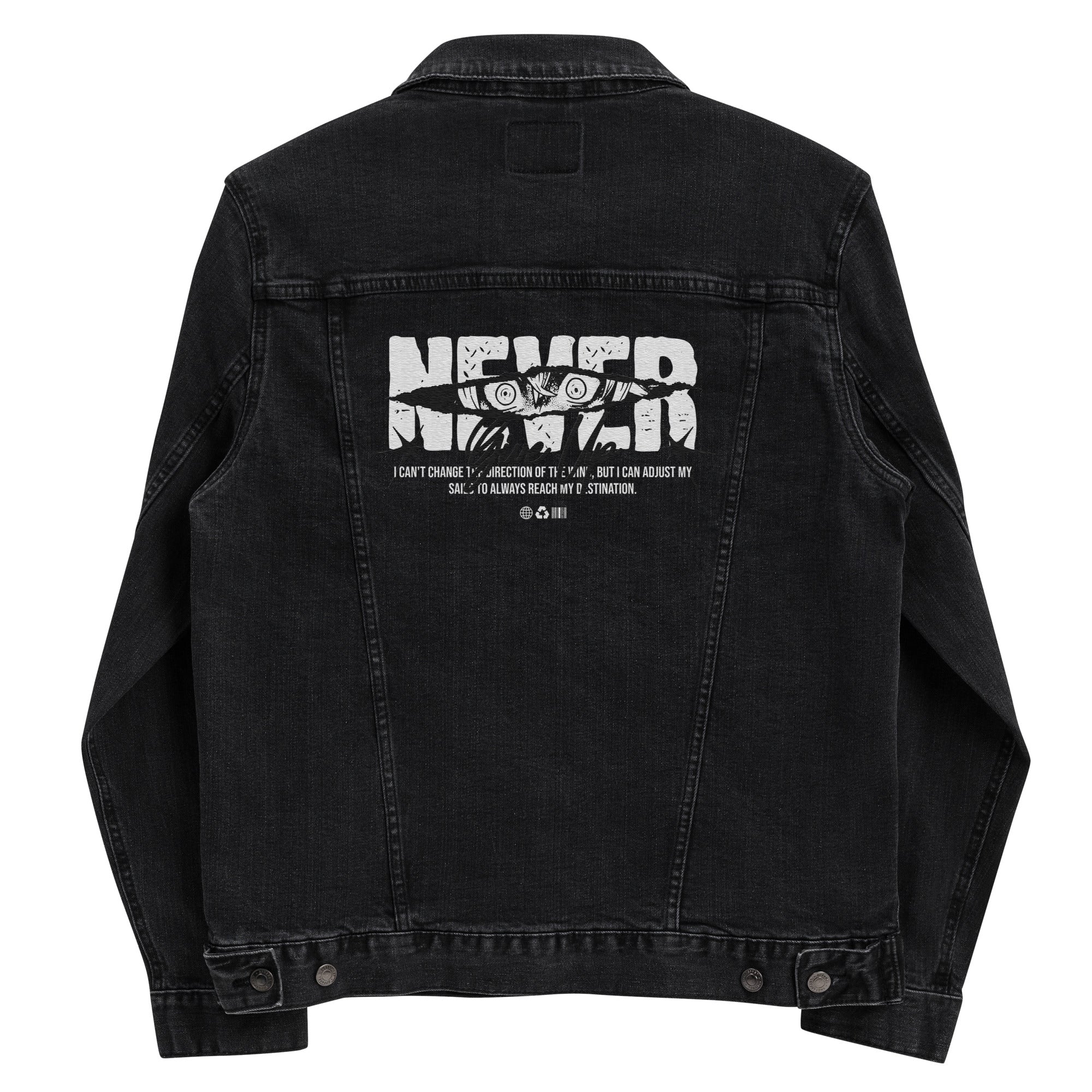 Never Give Up Denim Jacket