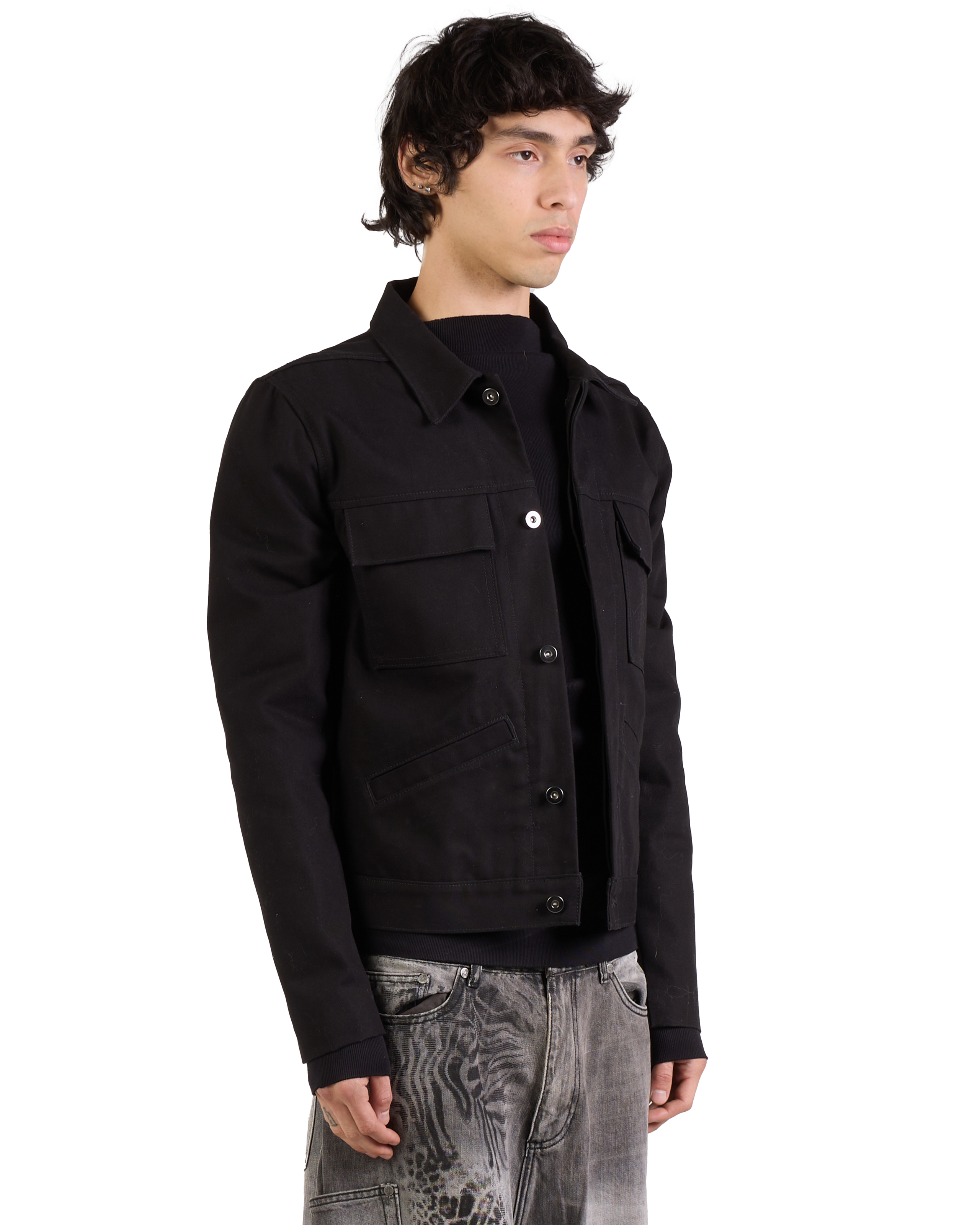 BLACK UTILITY WORK JACKET