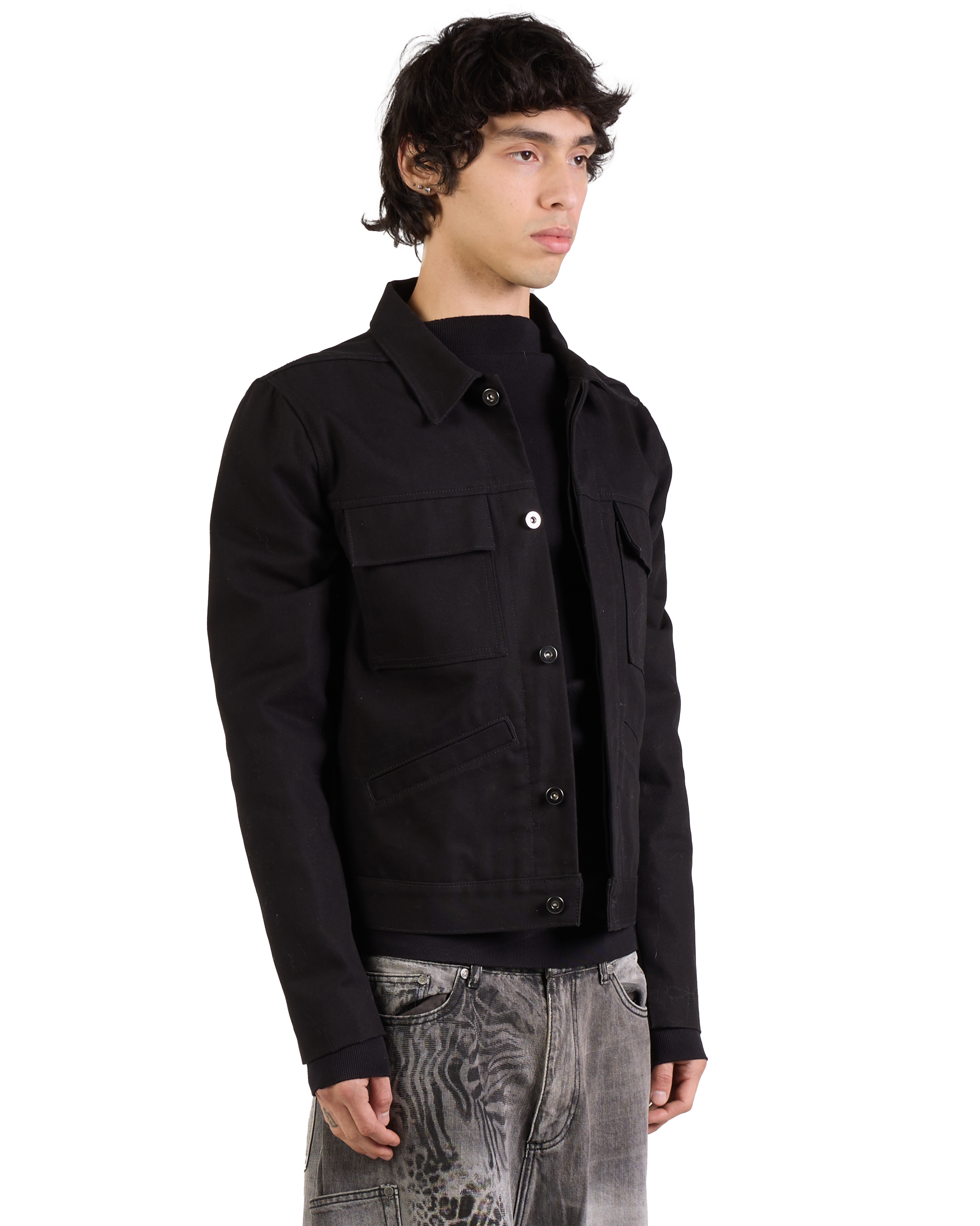 BLACK UTILITY WORK JACKET