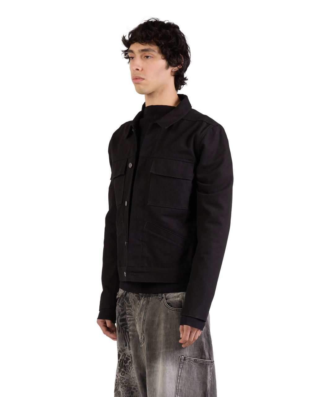 BLACK UTILITY WORK JACKET