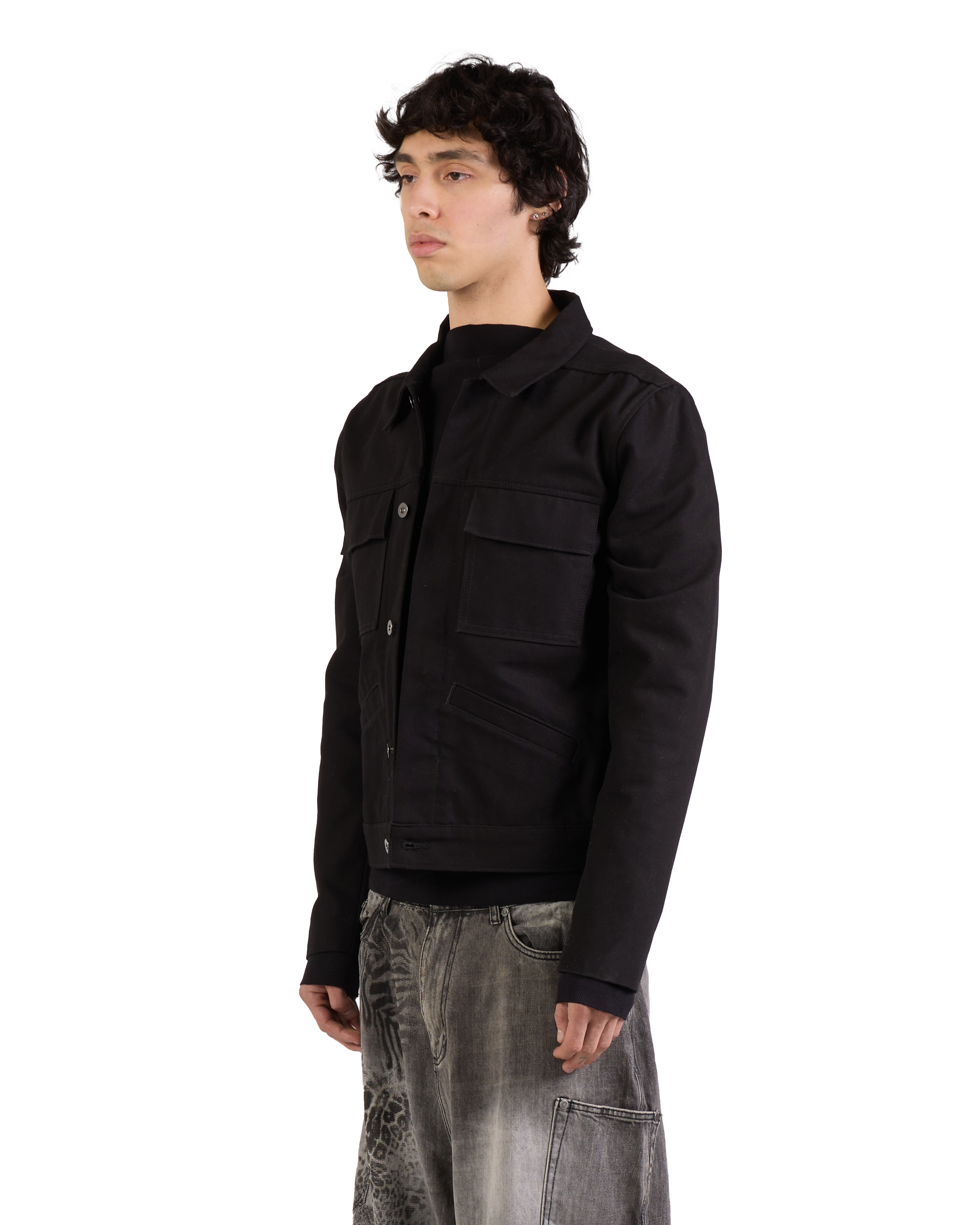 BLACK UTILITY WORK JACKET
