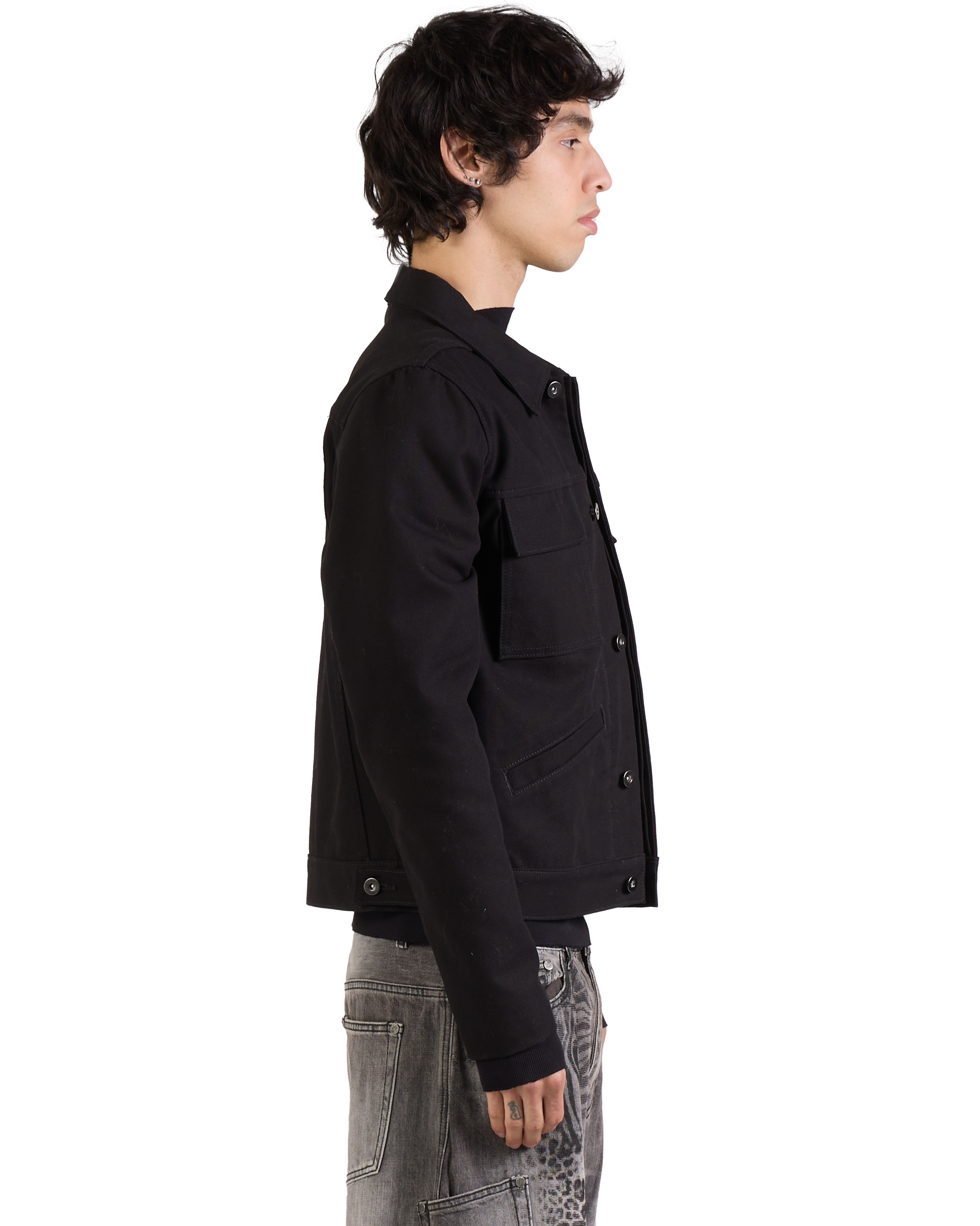 BLACK UTILITY WORK JACKET