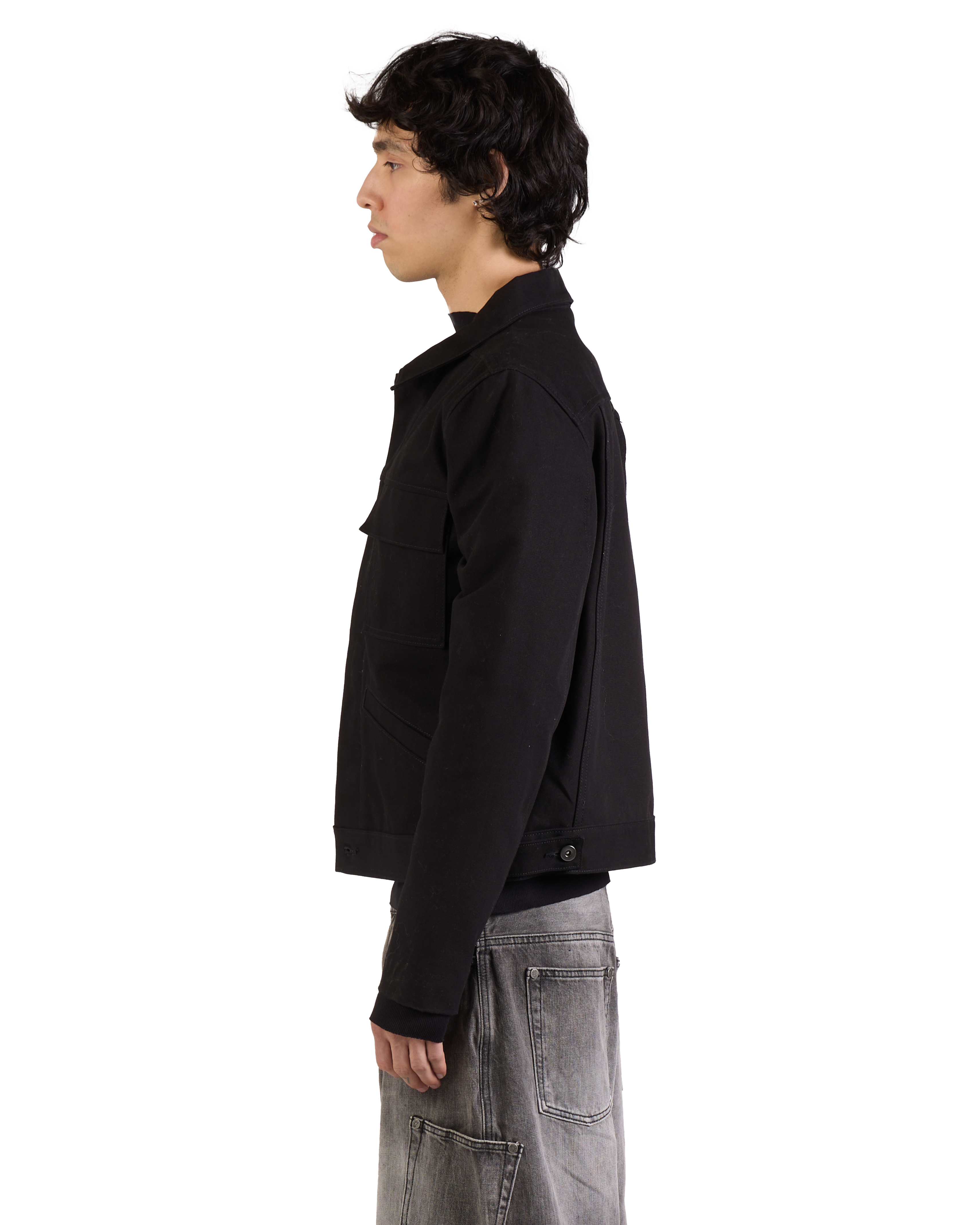 BLACK UTILITY WORK JACKET