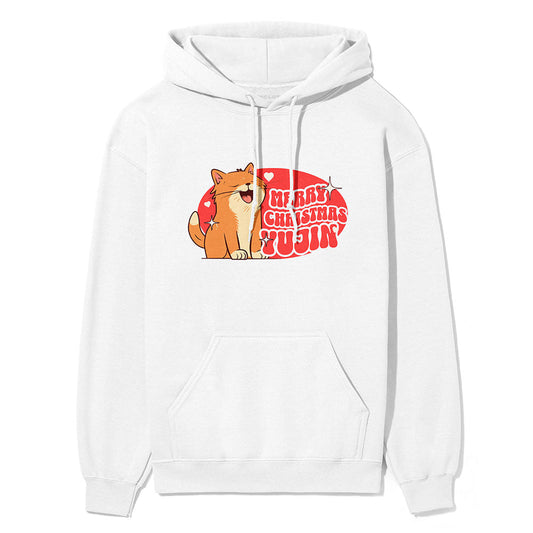Sudadera con capucha de gato de Feliz Navidad