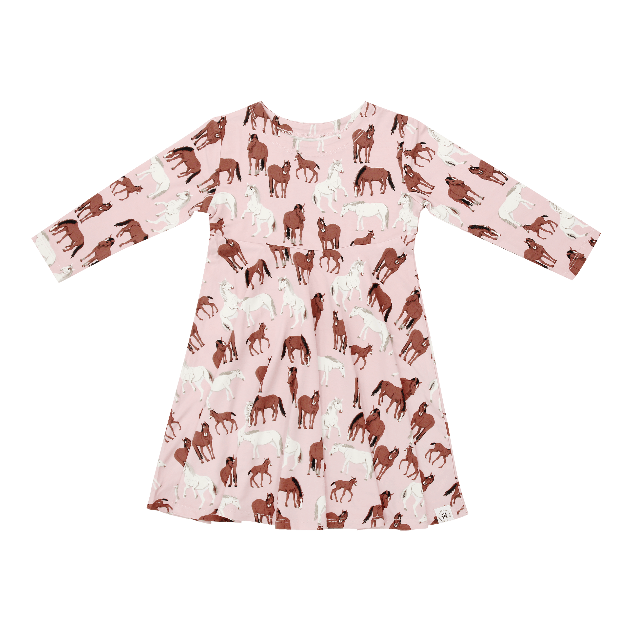 Vestido de niña con remolinos de caballos salvajes